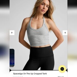Beyond Yoga On The Up Cropped Tank - Silver Mist Size Small